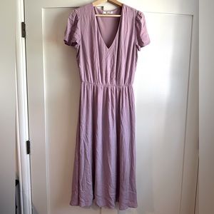 Lilac wayf blouson midi dress